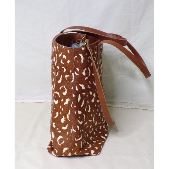 MADEWELL Calf Hair Medium Transport Tote Pecan NEW - Picture 8 of 10